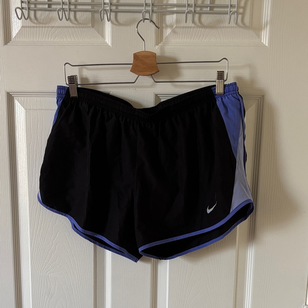 Nike Women's Black and Purple Athletic Shorts